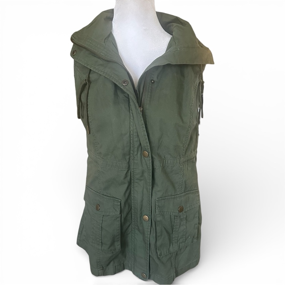 EUC Market & Spruce Jahana Cargo Zip Up Hooded Vest Size Medium - Picture 3 of 9